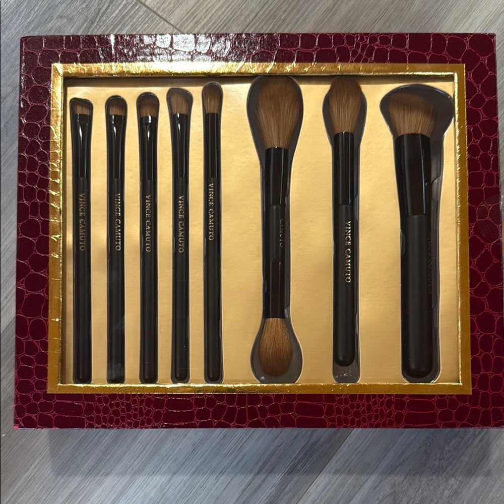 Vince Camuto 9-Piece Makeup Brush Set - Black & Brown
